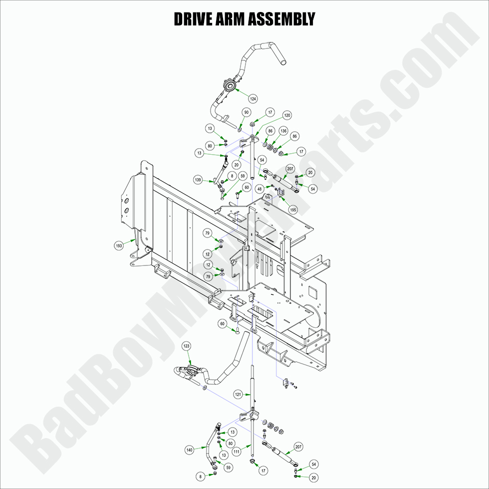 2787 - Bad Boy Mower Parts Lookup > 2022 > Maverick HD > Drive Arm Assembly